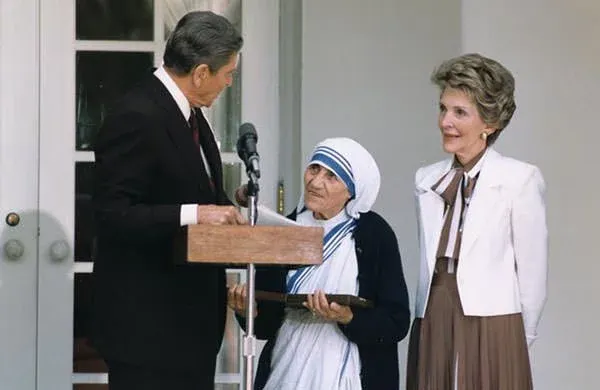 Mother Teresa receiving international awards