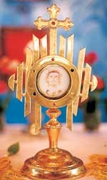 Close-up of the Miraculous Host with Image of Jesus